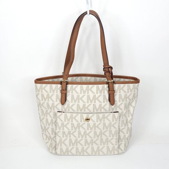 Michael Kors Jet Set Large Signature Tote Shoulder Bag Logo Womens - Picture 1 of 12